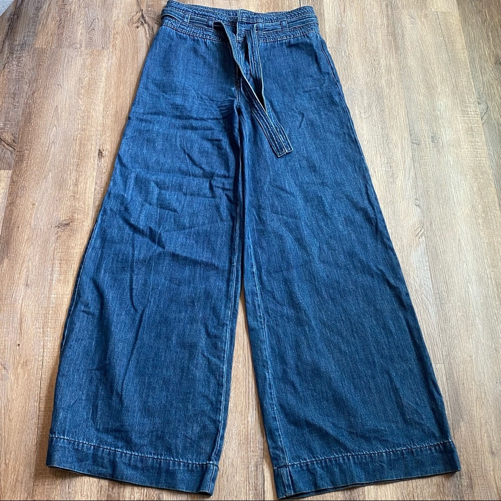 Free People Augusta Maytal Wide Leg Jeans with Belt Size 28 100% Cotton